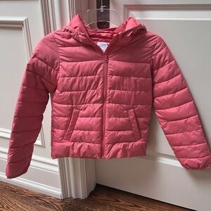 Old Navy Kids Pink Puffer Jacket Water resistant Lightweight Sz M or 8